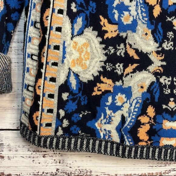 EUC Anthropologie Moth Cabine Crewneck Sweater 3/4 Sleeve  Multi Women's Small - Picture 6 of 13